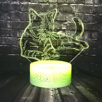

Kid Holiday Cute Animal Cat Xmas lamp 3D LED 7 Color Change Table Night Light Decor Baby Sleep RGB Atmosphere Lava Free Ship