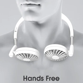 

Upgraded USB Rechargeable 2000MAh Portable Hanging Neck Sports Fan Headphone Design Mini Cooler Wearable Neck Fans
