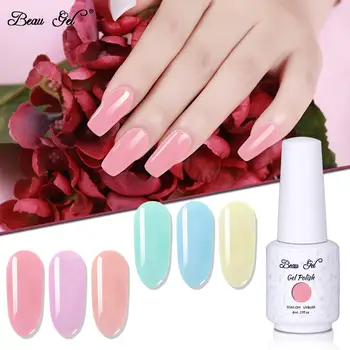 

Beau Gel 8ml Jelly UV Gel Nail Polish Soak Off Translucent Gel Polish Nail Art Manicure Vernis Semi Permanent Nude Gel Varnish