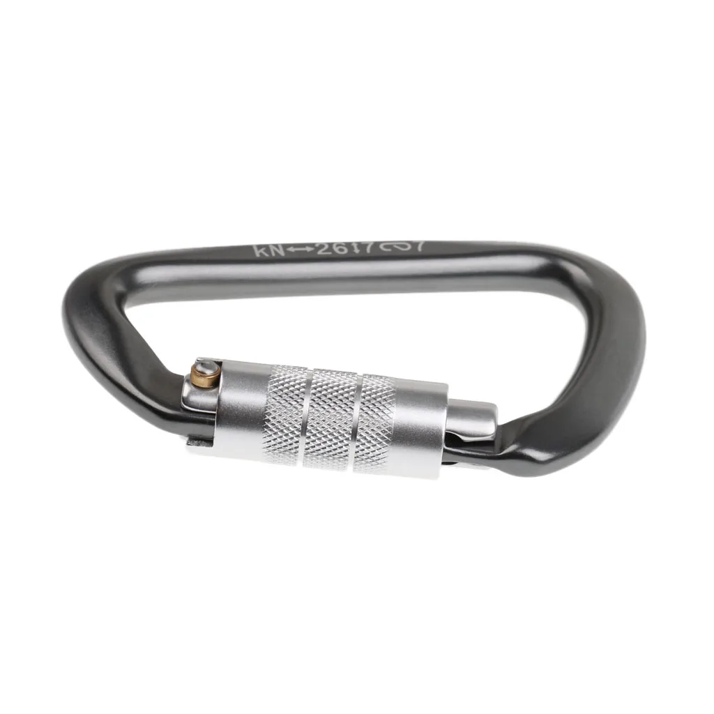 Professional 26KN Carabiner Hook Auto Self Locking Caving Karabiner Hammock Dog Clip