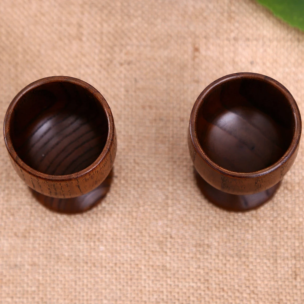 Wood Wooden Goblet Red Wine Cup Handmade Tea Cup Wedding Party Favor 7cm