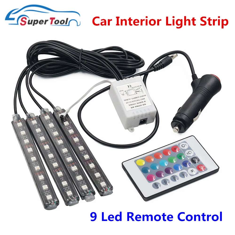 Светодиодная декоративная ленсветильник RGB для автомобиля декоративные лампы