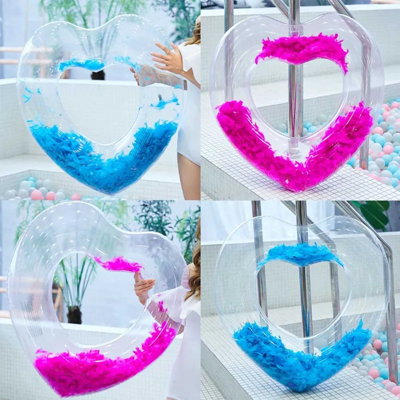 Inflatable Sweet Feather Heart Swimming Rings laps Giant Pool party Lifebuoy Float Mattress Swimming Circle Armpit Ring