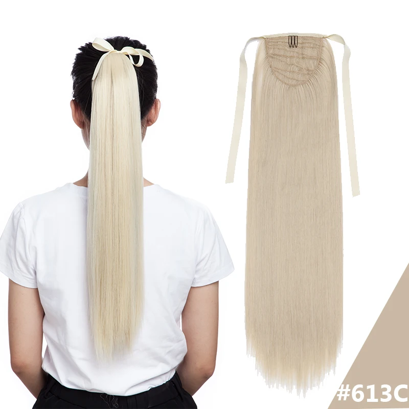 S-noilite, длинные прямые волосы на заколках для наращивания, на заколках, хвост, синтетические волосы, шиньон, заколки для волос, искусственные волосы для женщин - Цвет: 613C