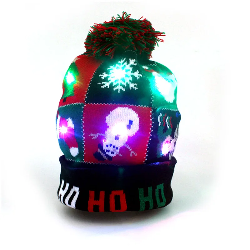 

Fishing Hats Novelty LED Light-up Knitted Beanies Hat Party Decoration Christmas Hats Led Light Cap Santa Hat Christmas Gift H65
