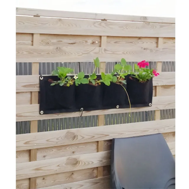 4 Zsebek Fali Függő Ültetési Táskák Kertészeti Virágok Növény Termesztése Edény Ültetvényes Zöldségek Faltáska Otthoni Ellátáskert Szerszám - Image 5