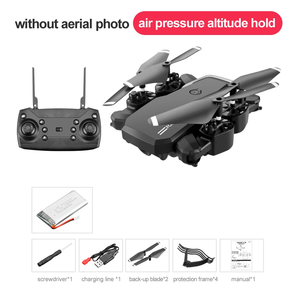 NO Camera-1B-Black Мини-Дрон 4K с HD камерой 1080P двойная камера s FPV складной 4CH wifi изображение Трансмиссия квадрокоптера с длительным сроком службы батареи - Цвет: NO Camera-1B-Black
