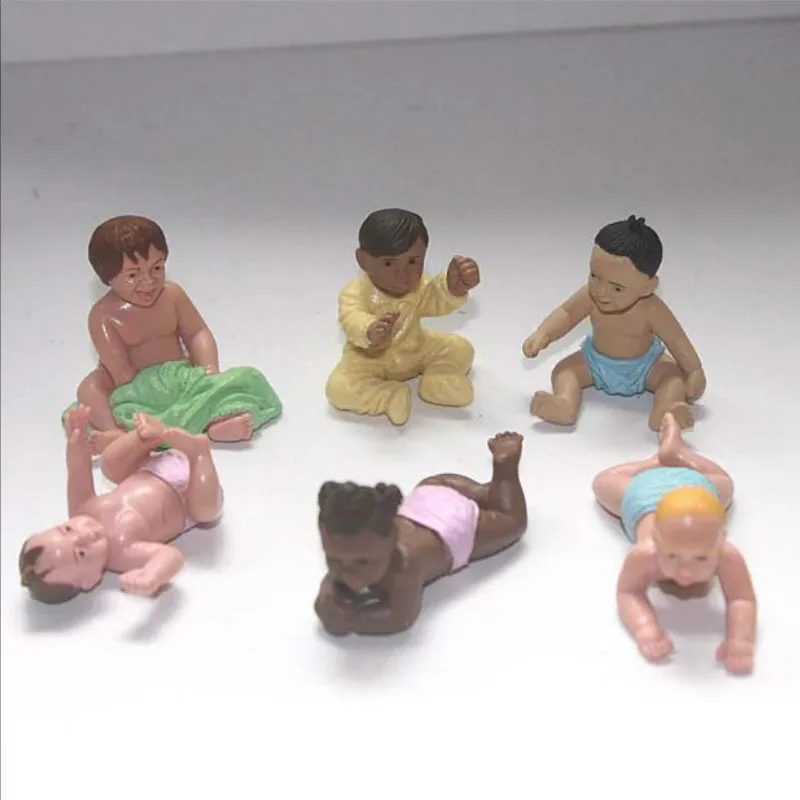 7 шт./компл. Safari Dolls Baby Младенческая модель 5 см детская игрушка черный ребенок