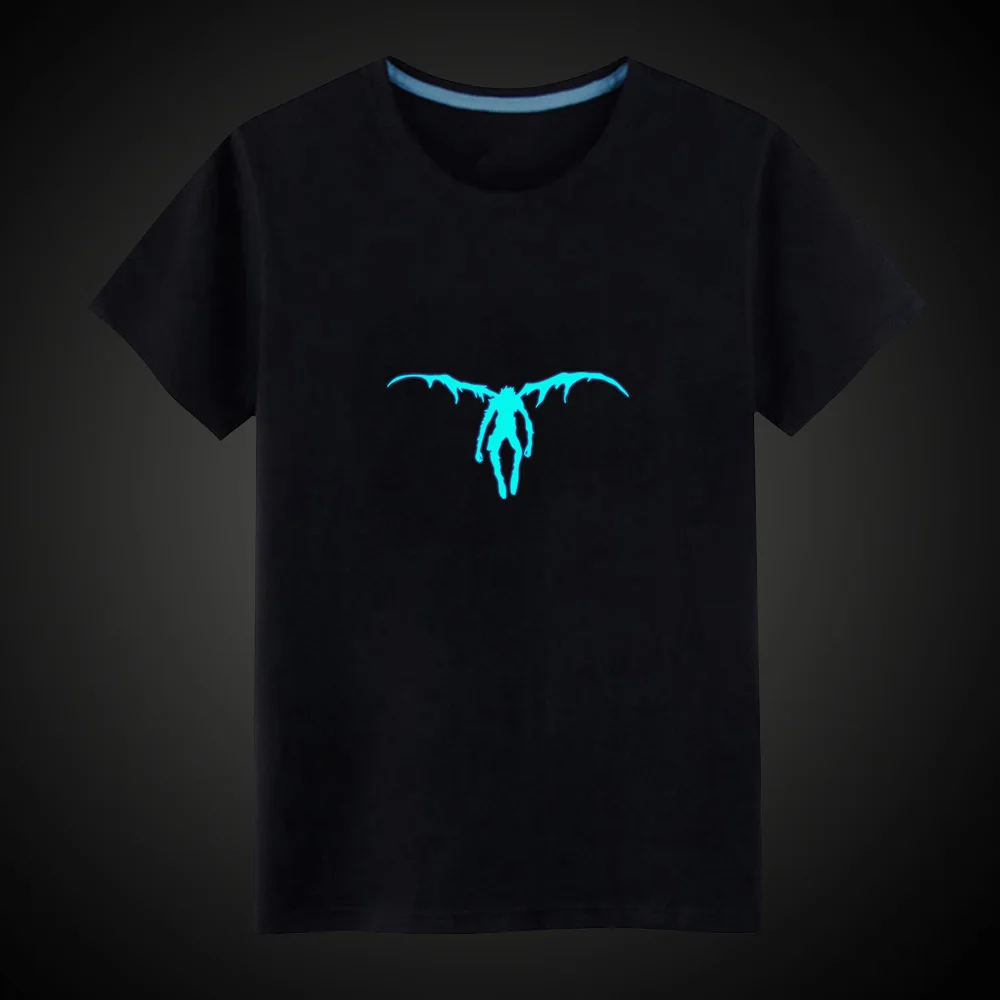 New Cartoon Anime Death Note Luminous Kids T-Shirts Boy Girls Fluorescent Short Sleeves T shirt Baby Cotton Tops Ves