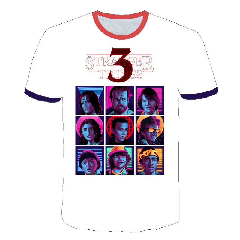 Летний фильм странные вещи Сезон 3 3D печатных детская футболка Модная одежда для детей, Детская мода для мальчиков и девочек Harajuku футболка - Цвет: picture color