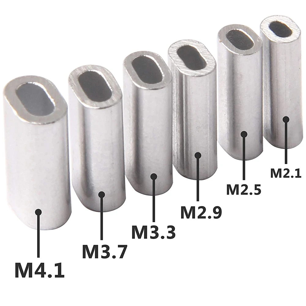 600 개/상자 낚시 압착 슬리브 타원형 알루미늄 낚시 튜브 낚시 라인 압착 튜브 와이어 튜브 커넥터 액세서리