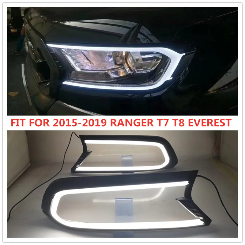 

Matte black led front head lamp Headlights cover for ford ranger T7 wildtrak everest endeavour 2016 2017 2018 2019
