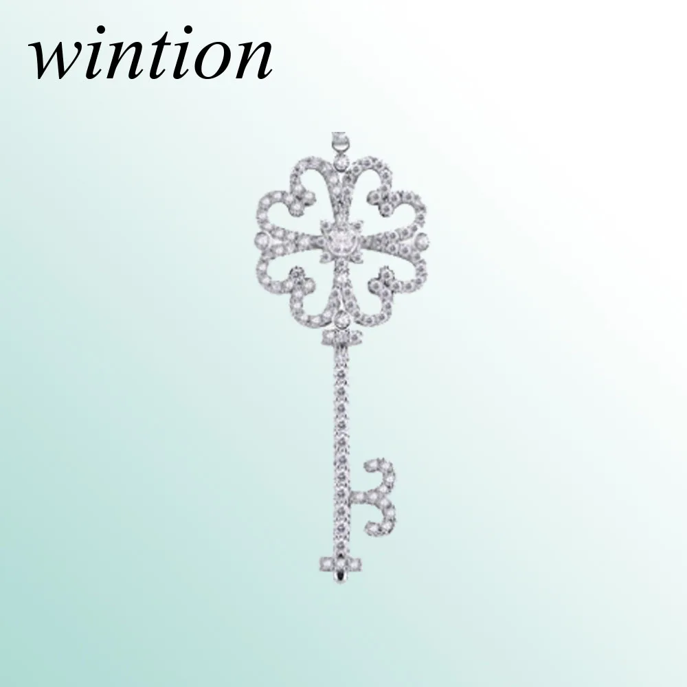 

Wintion tiff Green love shape necklace pendant Original 100% 925 Sterling Silver Women Free Shipping Jewelry High-end Quality