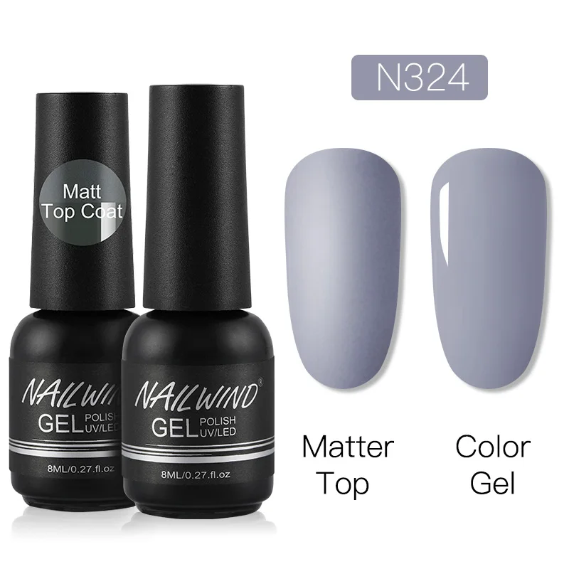 2PCS 24 NAILWIND матовый гель для ногтей polsih Гибридный Полупостоянный УФ светодиодный базовый гель для ногтей для маникюра Набор гель-лака - Цвет: 2PCS 24