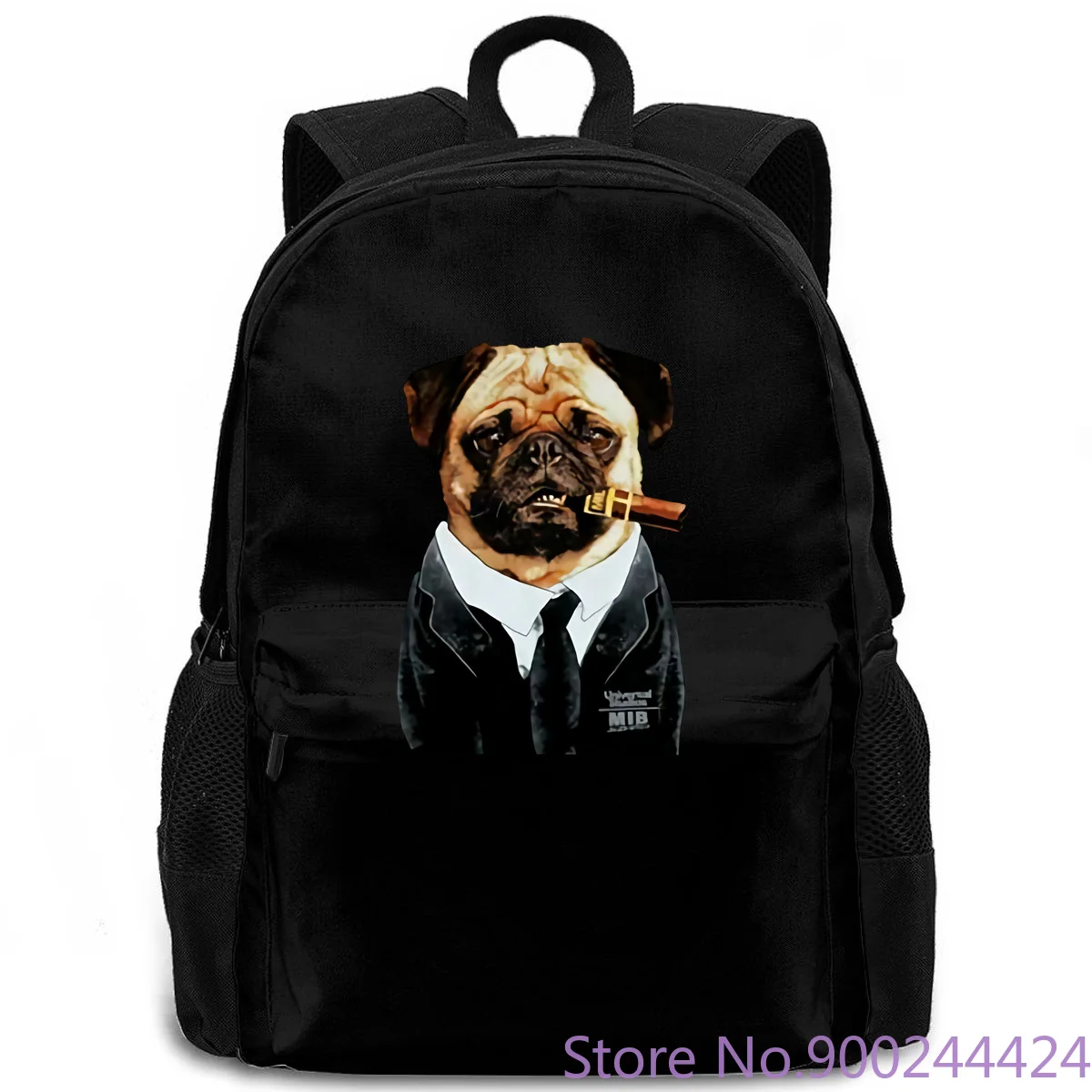 Универсальный студийный мужской рюкзак s Frank the Pug In Black MIB Alien Attack New S M с принтом wo