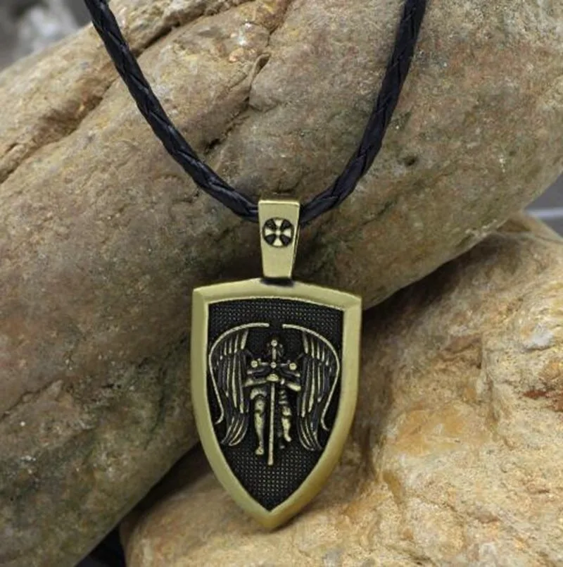 Viking мужское ожерелье Archangel St.Michael Protect Me Saint Shield Защитная подвеска крылья ангела