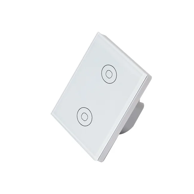2gang switch white Timethinker ЕС Стандартный, Wi-Fi+ RF Tuya 1/2/3 Стекло Панель настенный светильник Управление er для работы Alexa Google Home 433 дистанционного Управление - Комплект: 2gang switch white