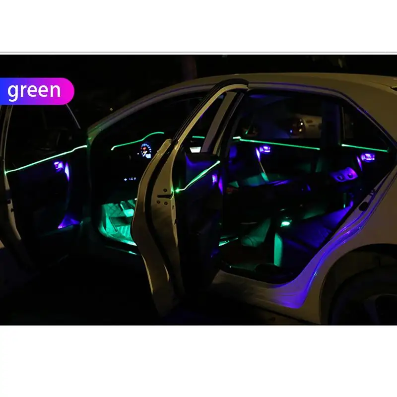 AOZBZ от 1 до 5 автомобилей Интерьер Свет звук активный EL, неон полосы Bluetooth телефон управление атмосферный свет RGB светодиодный многоцветный свет