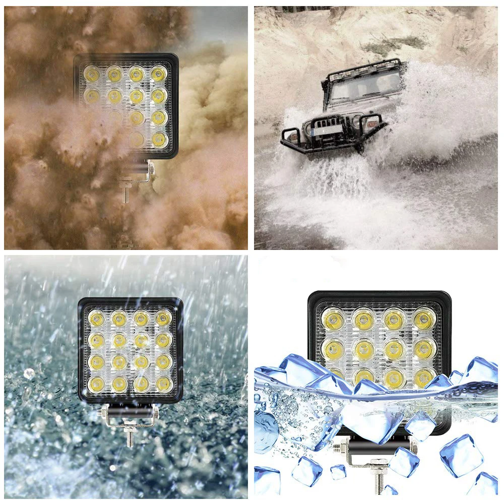 4 шт. 48 Вт светодиодный рабочий светильник 12 В Светодиодные балки 24 в 4x4 Led бар внедорожный автомобиль прожектор точечный комбинированный светильник для Джип внедорожник УАЗ грузовик трактор противотуманная фара