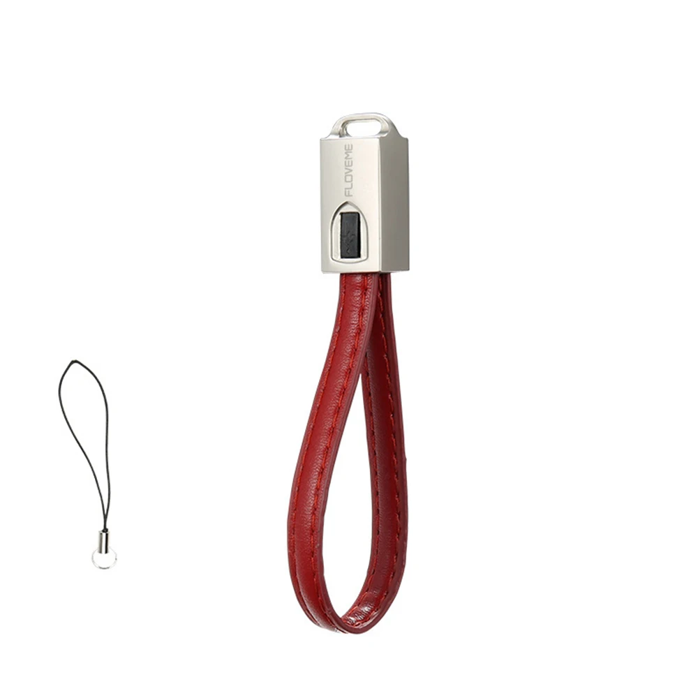 FDBRO горячий брелок USB кабель 2A Быстрая зарядка данных для микро-кабеля type-c для S9 S8 плюс Мини Кожаный USB кабели для телефонов - Цвет: Красный