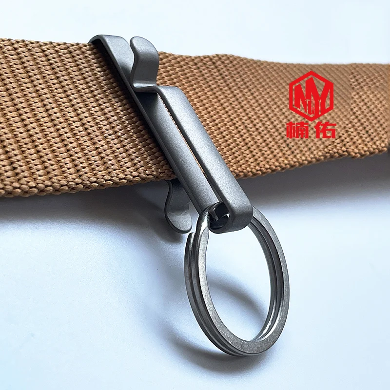 Details about   EDC  Titanium alloy Key Chain Keychain waist hanging loop leather chain buckle 