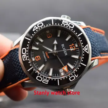 

Sapphire Bliger 41mm black dial ceramic bezel New arrival GMT function automatic movement men's watch
