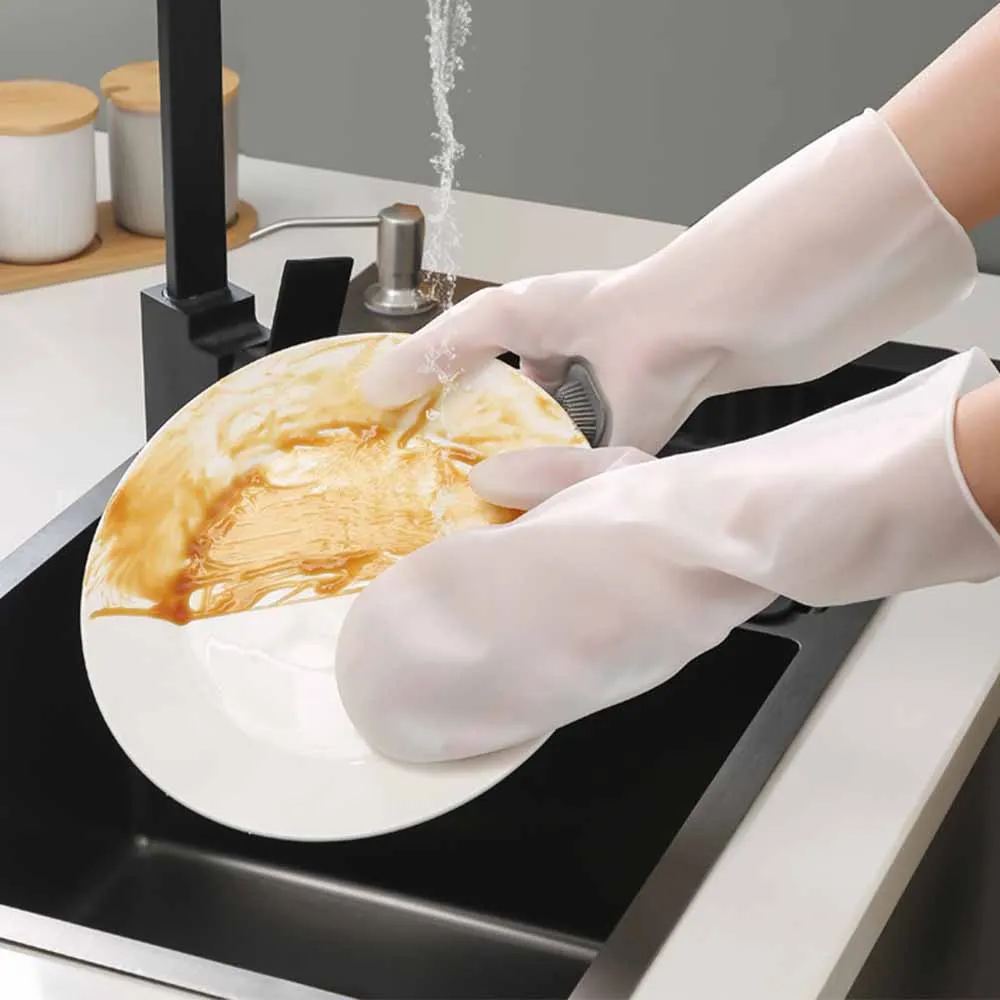 

Household Dishwashing Gloves Winter Durable Silicone Anti-Scalding Gloves