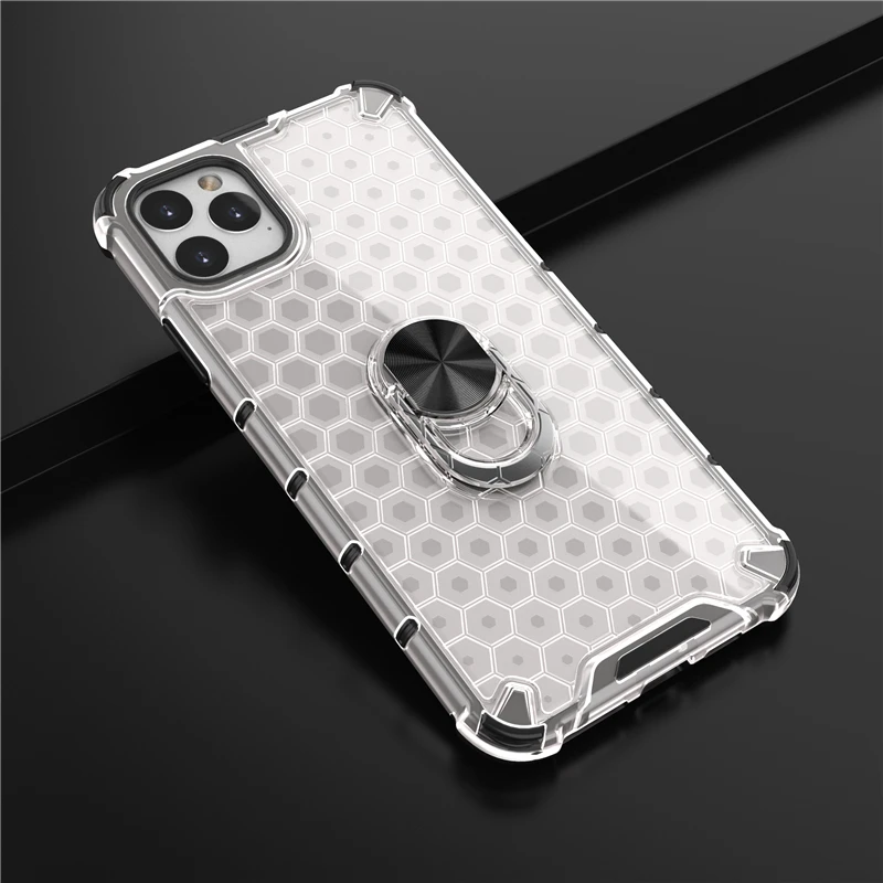 For iPhone 11 Pro max XS XR 7 8 6S 6 Plus SE 2020 Case Ring Holder translucent Soft Silicone Armor Rugged Shockproof Phone | Мобильные