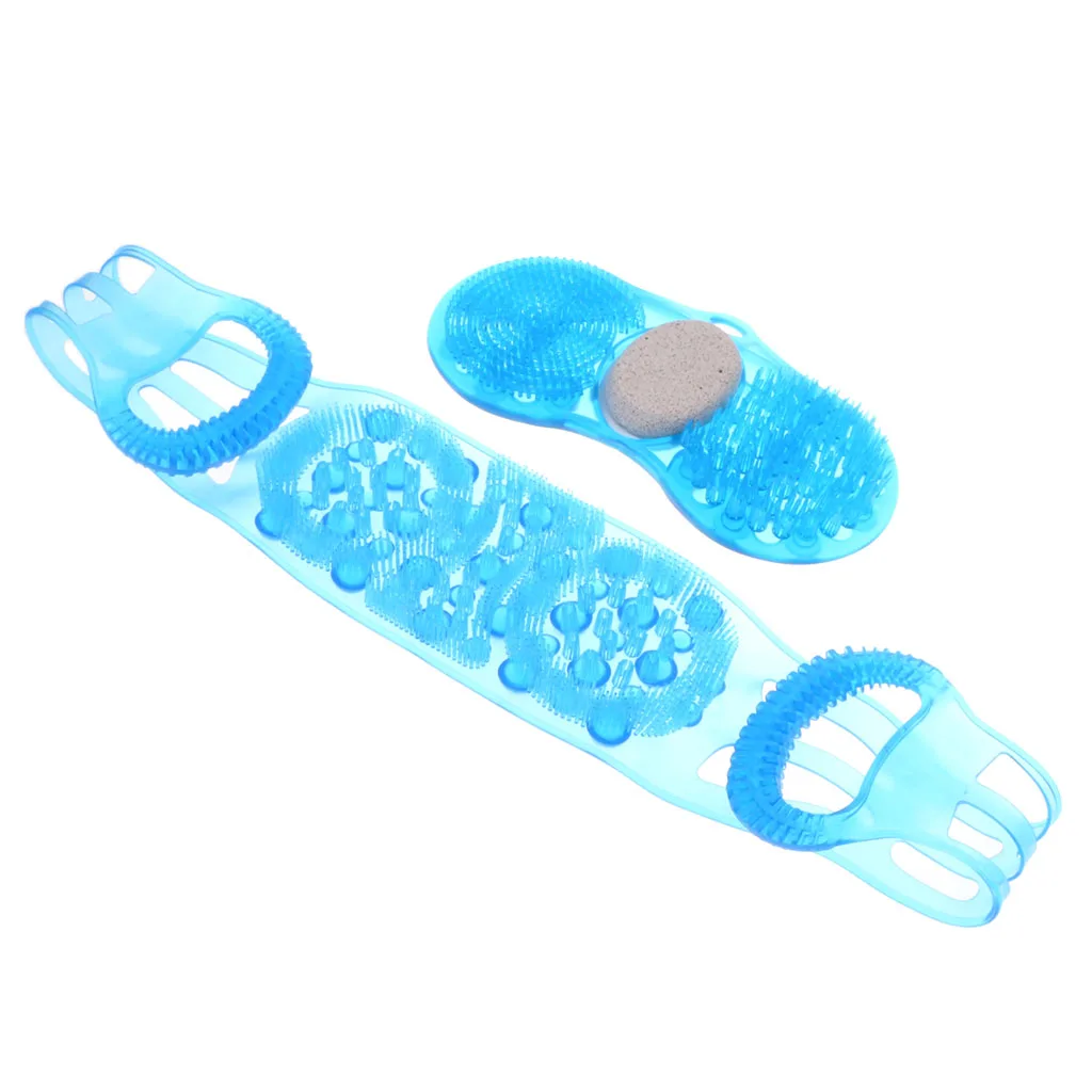 2 Pieces Double Sided Back Scrubber Silicone Shower Back Massager with Foot Exfoliating Scrub Pad for Bath Tool