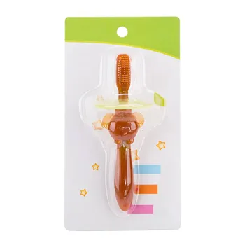 

Baby Silicone Toothbrush Oral Chew Teethers Pacifier Tooth Infant Months 3-9 Brush Baby Teething 4