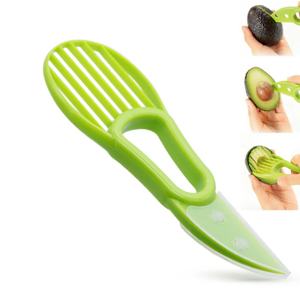 2Packs Avocado Slicer Cutter Peeler Splits Fruits Pits Scoop Kitchen Tools Green 