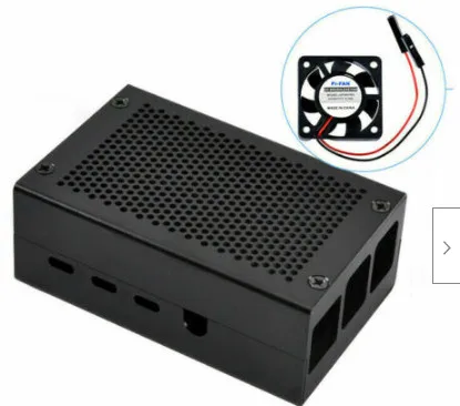 Black Case with fan Aliminum металлический корпус из сплава подходит для Raspberry Pi 4 металлический корпус защитная коробка корпус+ вентилятор охлаждения 3E31 - Цвет: Black Case with fan