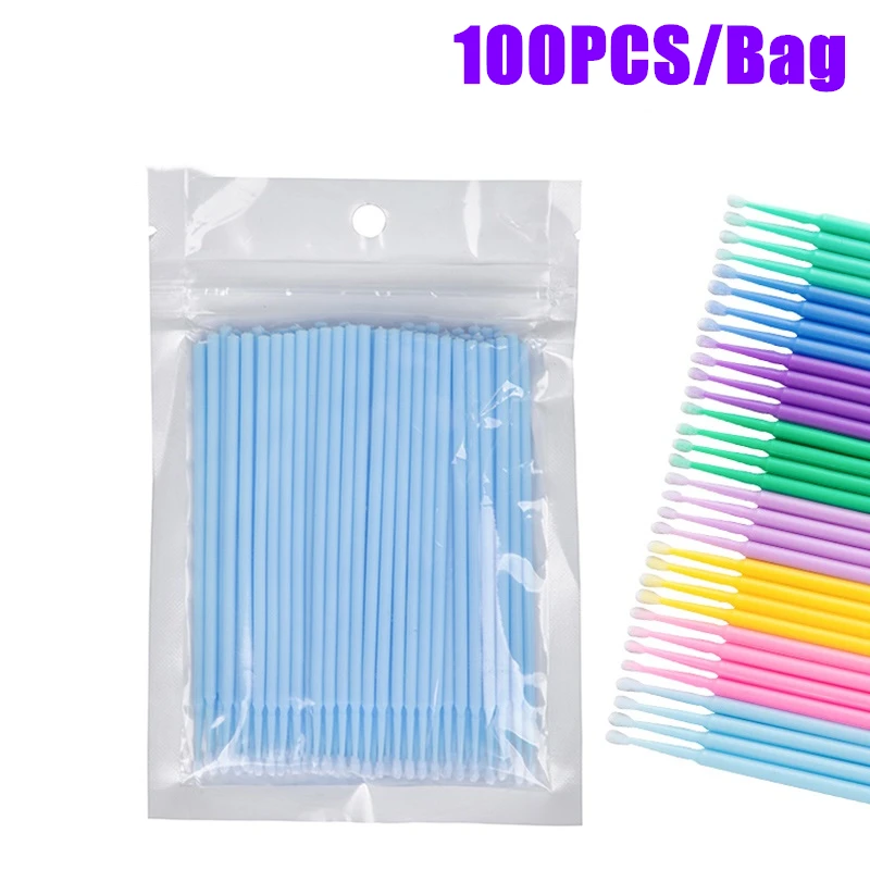 

100Pcs/bag Disposable MicroBrush Eyelashes Extension Individual Lash Removing Swab Micro Brush For Eyelash Extension Tools
