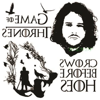 

Waterproof Temporary Tattoo Sticker Game of Thrones Jon Snow wolf wolves flying bird tatto flash tatoo fake tattoo for men 4