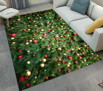 

Christmas Gift Green Plant Print Rug Carpet Kitchen Doorway Bathroom Floor Carpet Floor Mats Christmas Rugs Decorations