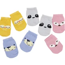 Нескользящие Детские носки с закрытым носком для детей 1-2 лет детские носки-тапочки носки-башмачки с мультипликационным принтом, 4 цвета