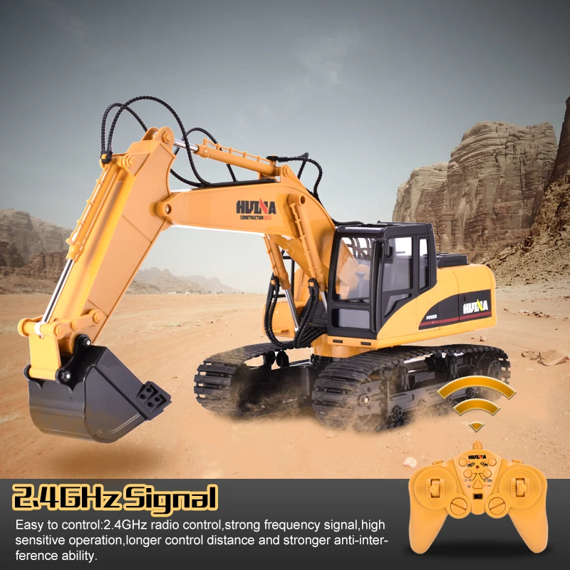 HUINA 1550 1:14 RC Гусеничный автомобиль грузовик 15CH 2,4G RC металлический экскаватор пульт дистанционного управления металлическое ведро сплав Rooter зарядные ручки
