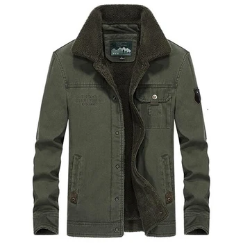 

Winter Jacket Men Outwear Windbreaker Military Fur Plush Lapel Denim Jackets Mens Thicken Fleece Jeans Jacket Plus 6XL Clothes