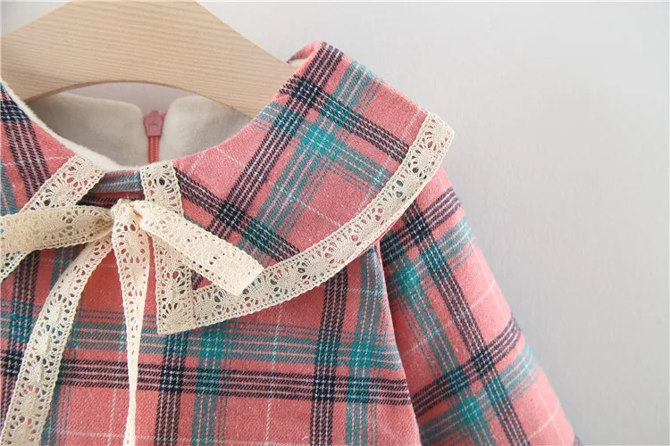 Sodawn Kids Girl Clothes Girl Dress Winter Baby Girl Clothing Sets Infant Toddler Costume Vest+Plaid Dress 2pcs Clothing Sets