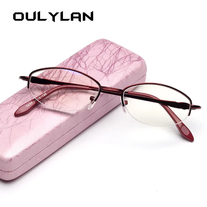 Oulylan ретро очки для чтения женские полуоправы мужские металлические Анти