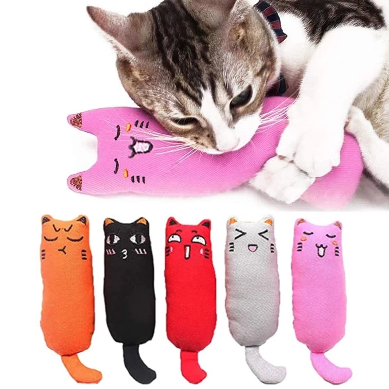 homemade cat toys Teeth Grinding Catnip Toys Funny Interactive Plush Cat Toy Pet Kitten Chewing Vocal Toy Claws Thumb Bite Cat mint For Cats hot pet toys best of sale