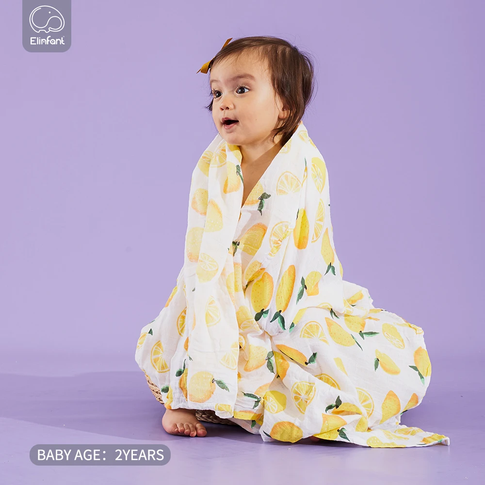Elinfant 1Pcs 4 layers Muslin 100% Cotton Baby Swaddles Soft Newborn Blankets Black White Gauze infant wrap sleepsack swaddle