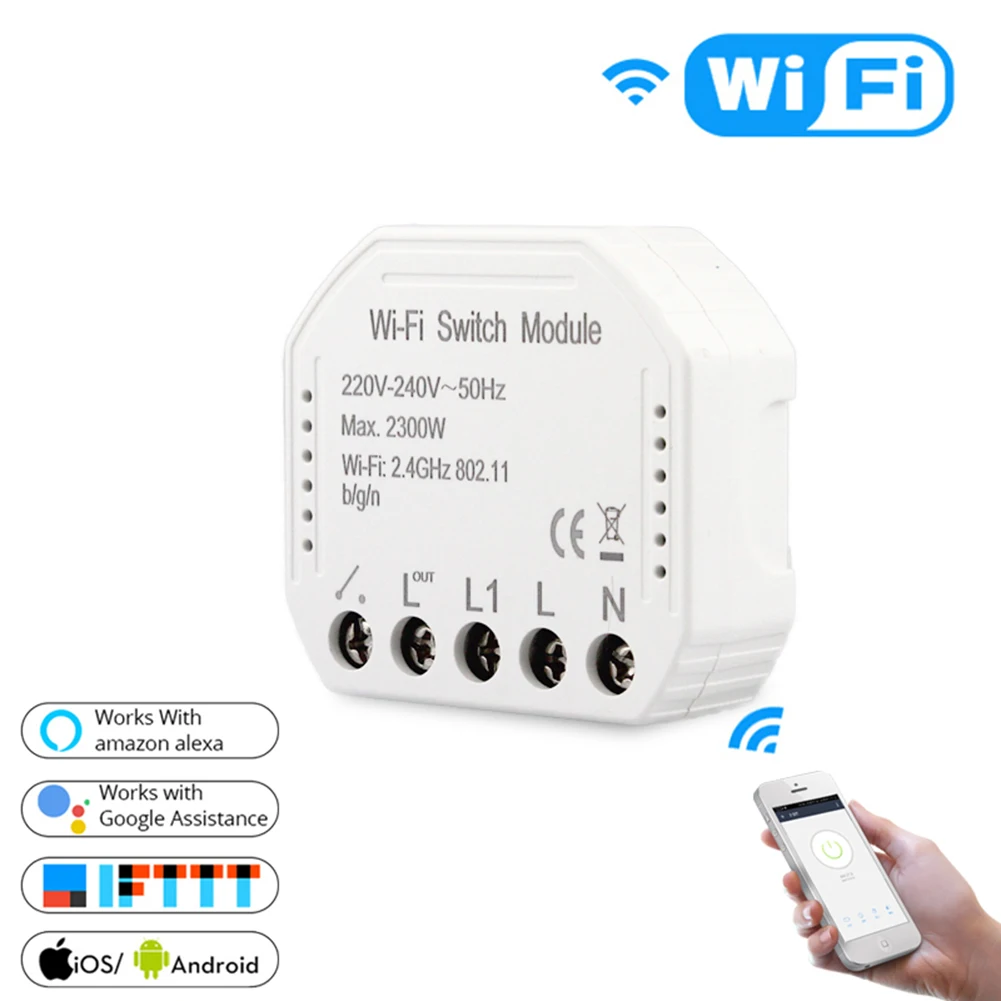

Smart WiFi Switch MS-104 Universal Smart Home Remote Control WiFi Automation Modules Work for Amazon Alexa Google Home IFTTT