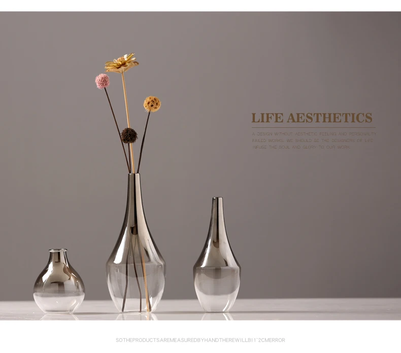 Nordic Стекло ваза ремесла украшения Гальваника градиент небольшой Flowerlivingroomdining RoomTVcabinetflowerarrangement контейнер
