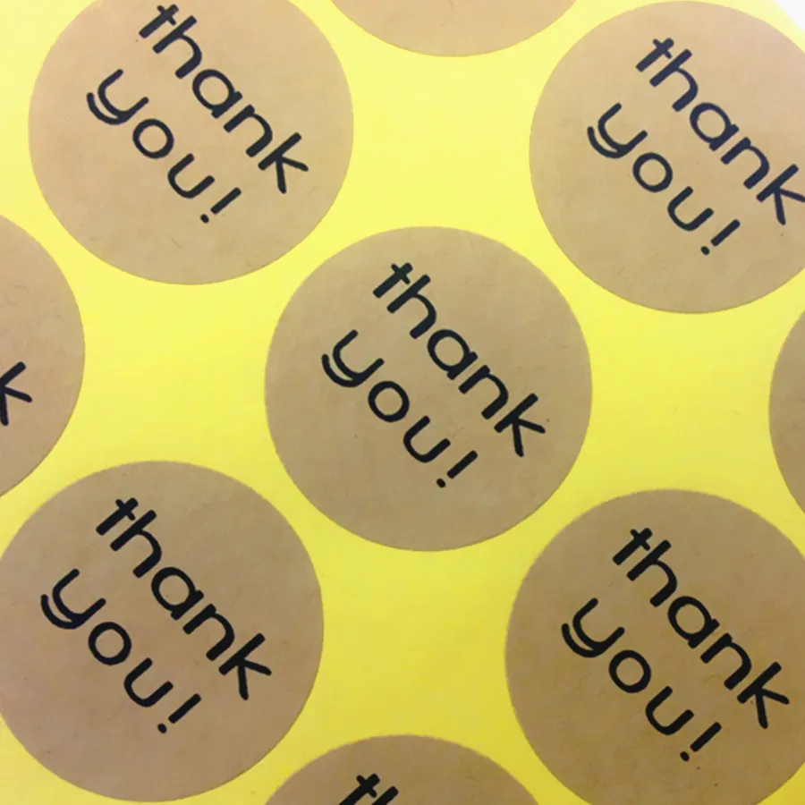 

120pcs/pack Round Thank You Cowhide Color Gift Baking Packaging Decration Scrapbook Sealing Stickers