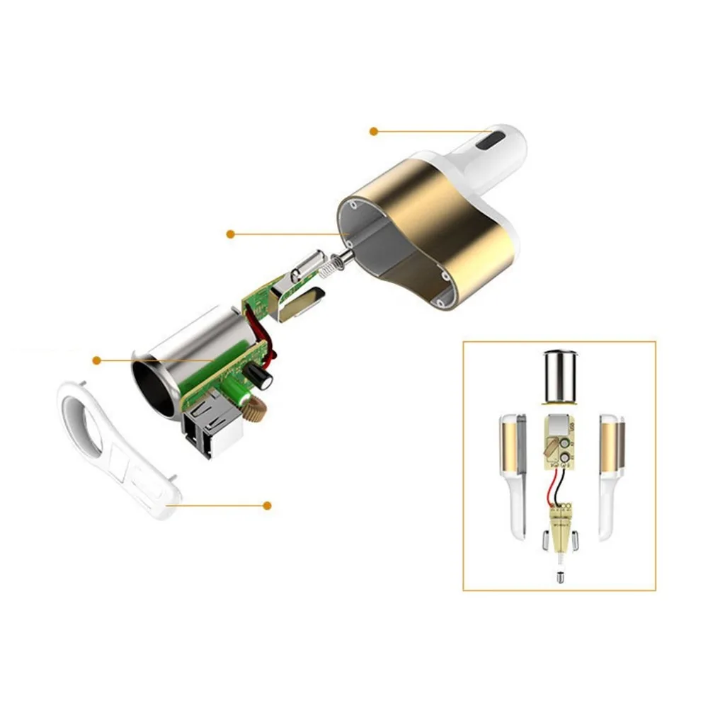 Автомобильный Зарядное устройство прикуриватель 2-Порты USB Зарядное устройство 2.1A Универсальное зарядное устройство