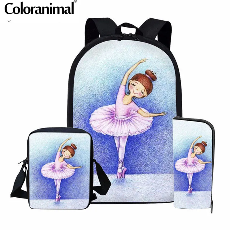 Coloranimal/детская балетная обувь, школьная сумка, рюкзак для девочек-подростков, сумка через плечо для детей, детская сумка для книг типа «сатчел»