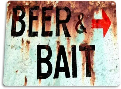 Жестяной знак новый алюминиевый приманка для пива рыбалки в стиле ретро коробка
