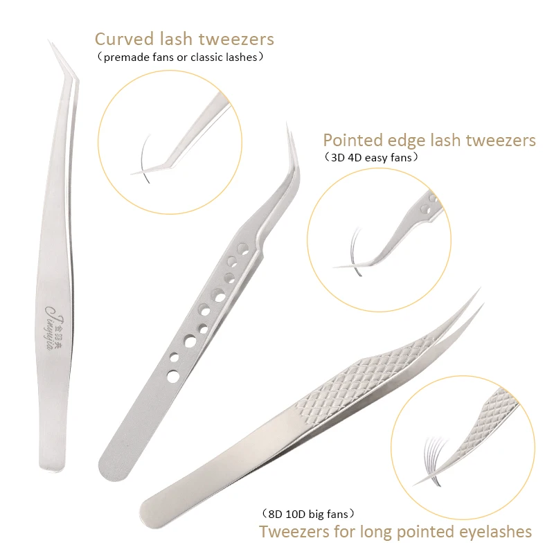 1pcs 전문 속눈썹 족집게 3D 볼륨 정전기 방지 속눈썹 연장 족집게 철강 속눈썹 우수한 폐쇄 메이크업 도구