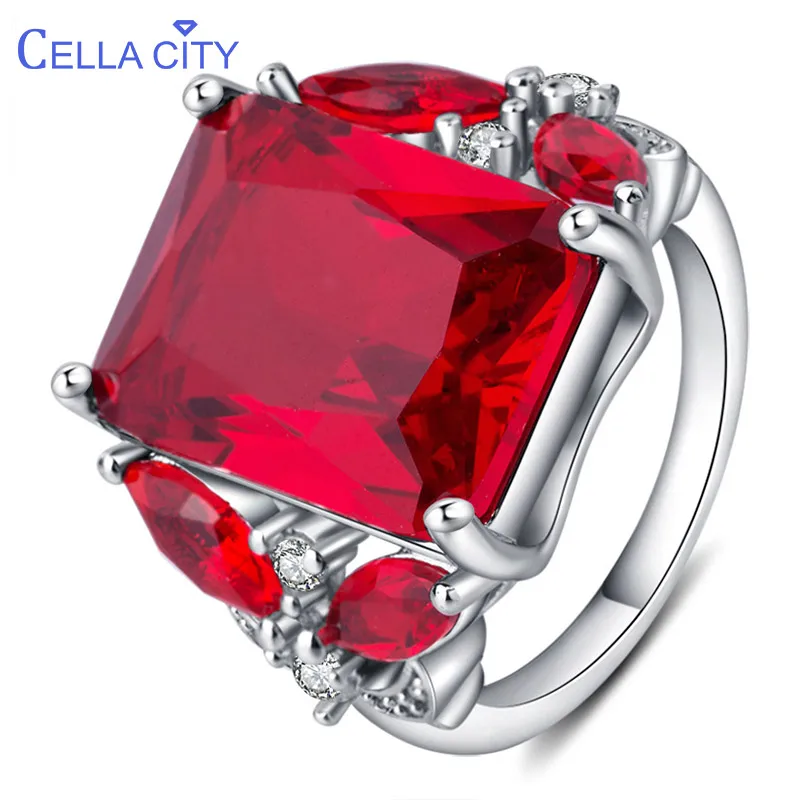 Cellacity Delicate Luxury Ruby Ring for Women Geometry Gemstones Silver 925 Jewelry Plant Butterfly Wedding Accessories Wholesal Cellacity Delicate Luxury Ruby Ring for Women Geometry Gemstones Silver 925 Jewelry Plant Butterfly Wedding Accessories Wholesal